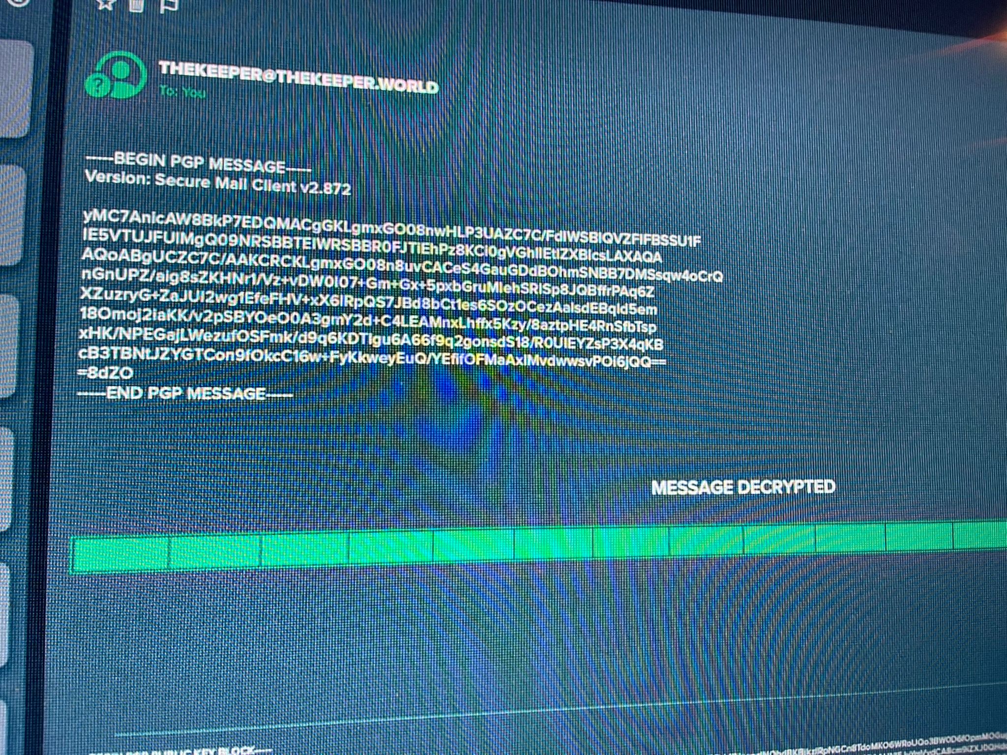 Encrypted message in Secure Mail Client